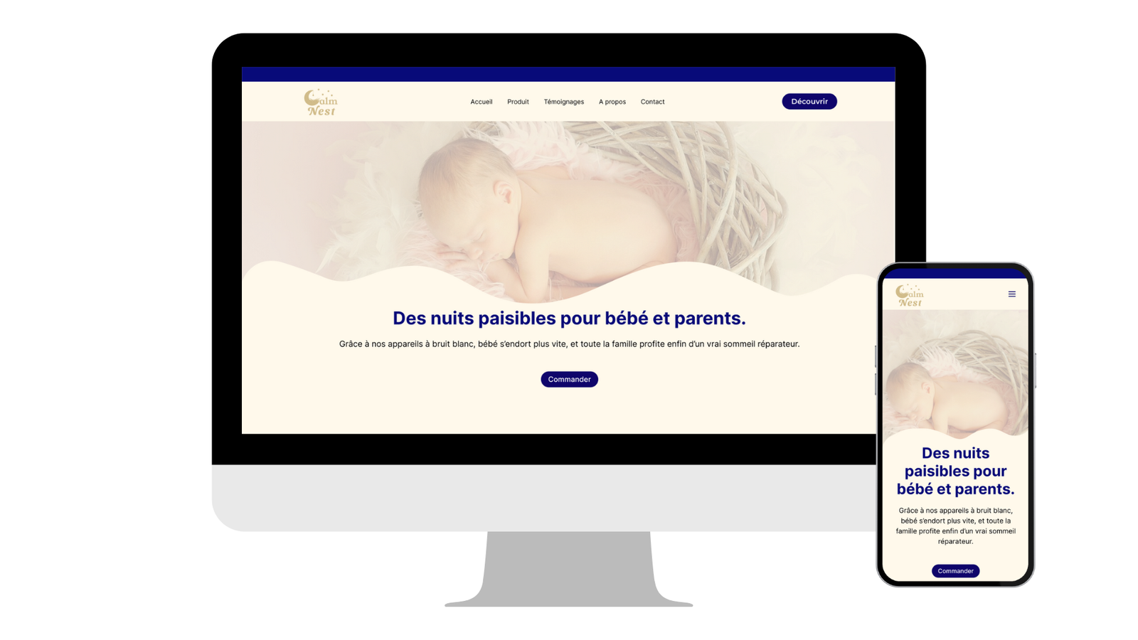 boutique shopify pour vente d'un appareil bruit blanc apaisant pour les bébé